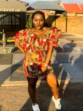 African Floral Short dress